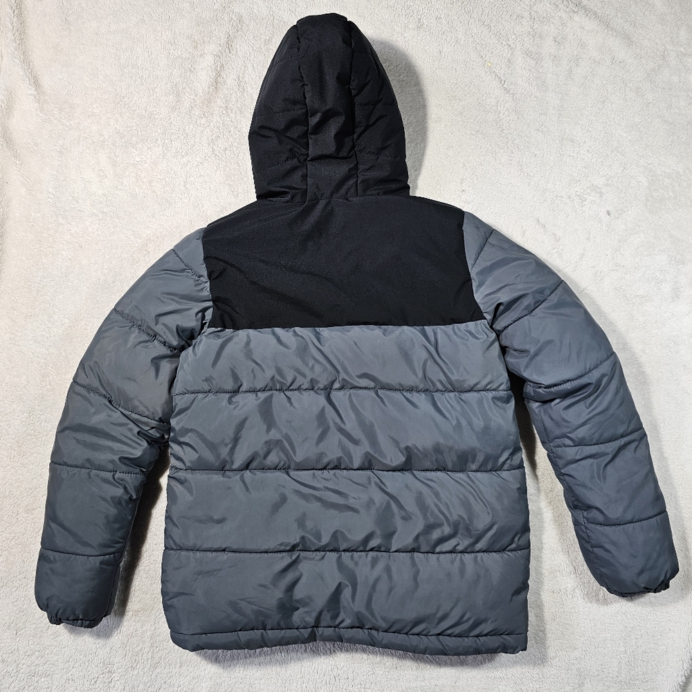 New Balance Black Gray Quilted Corduroy Ribbed Puffer Jacket 18/20 - Picture 5 of 8